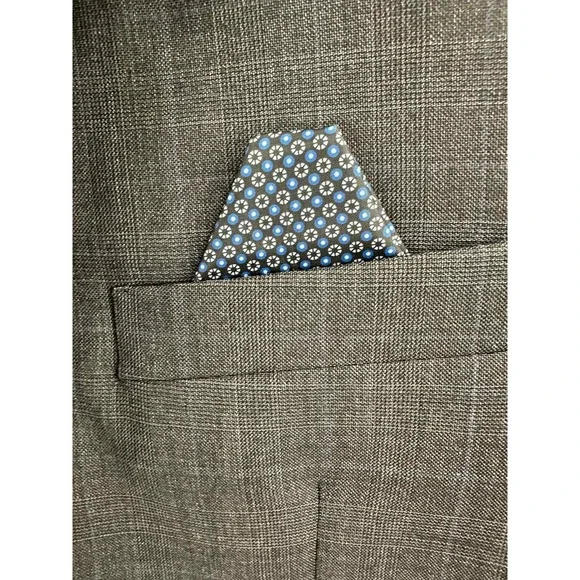 Lauren Ralph Lauren Lancaster Blazer Sport Coat Grey Blue Plaid 38 REG